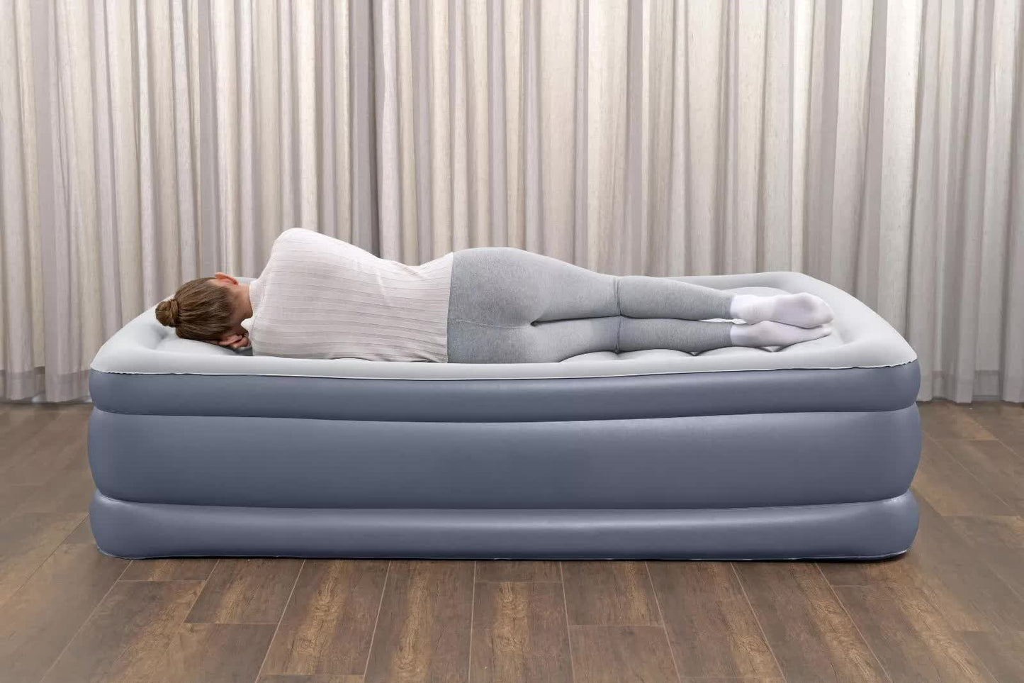 2.03m x 1.52m x 51cm Tritech Air Inflatable Mattress Queen Built-in AC Pump By Bestway