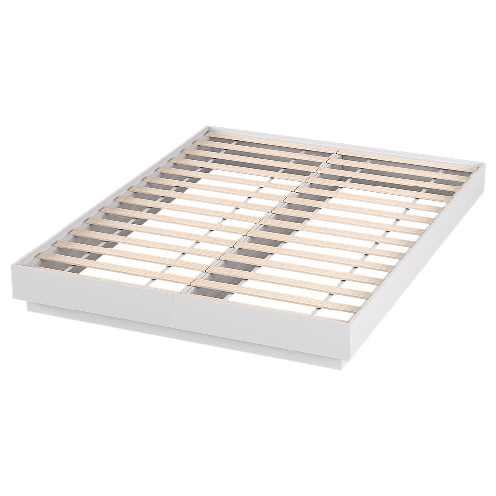 Queen Bed Frame with 16Colour Led Light Wooden Platform Bed Base DAYGLOW By Artiss